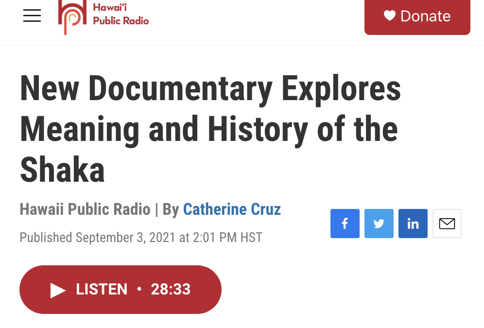 Shaka Film on “The Conversation” Hawaii Public Radio