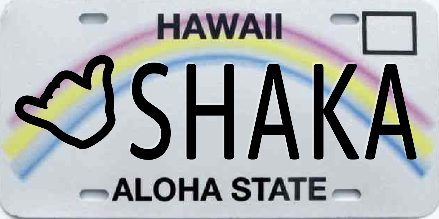 Hawaii shaka license plate