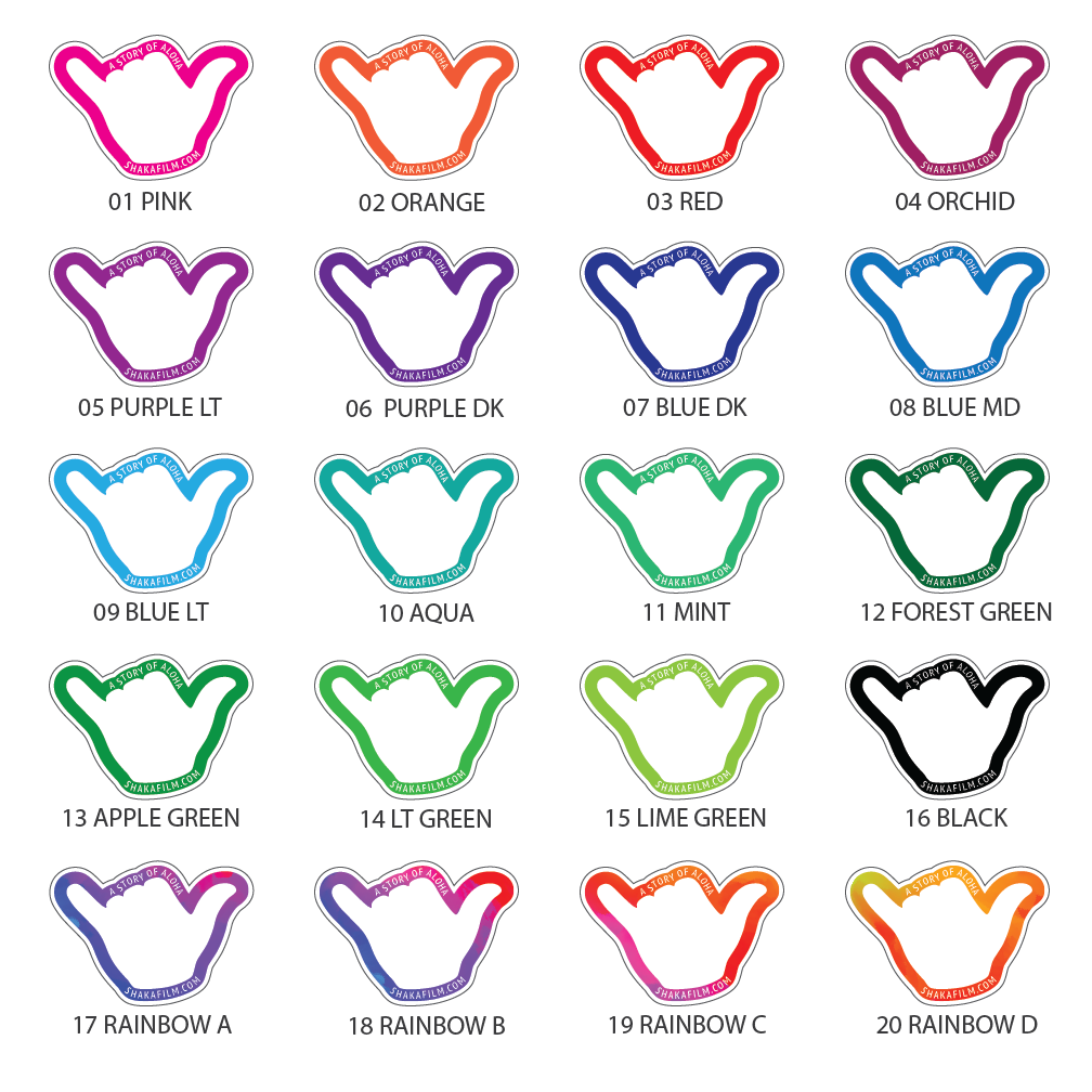 Shaka Collab Sticker Colors